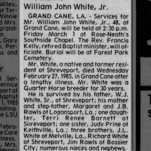 Obituary for William John White Jr